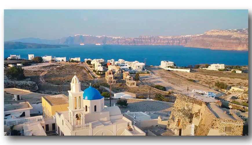 santorini in june caldera daytime view
