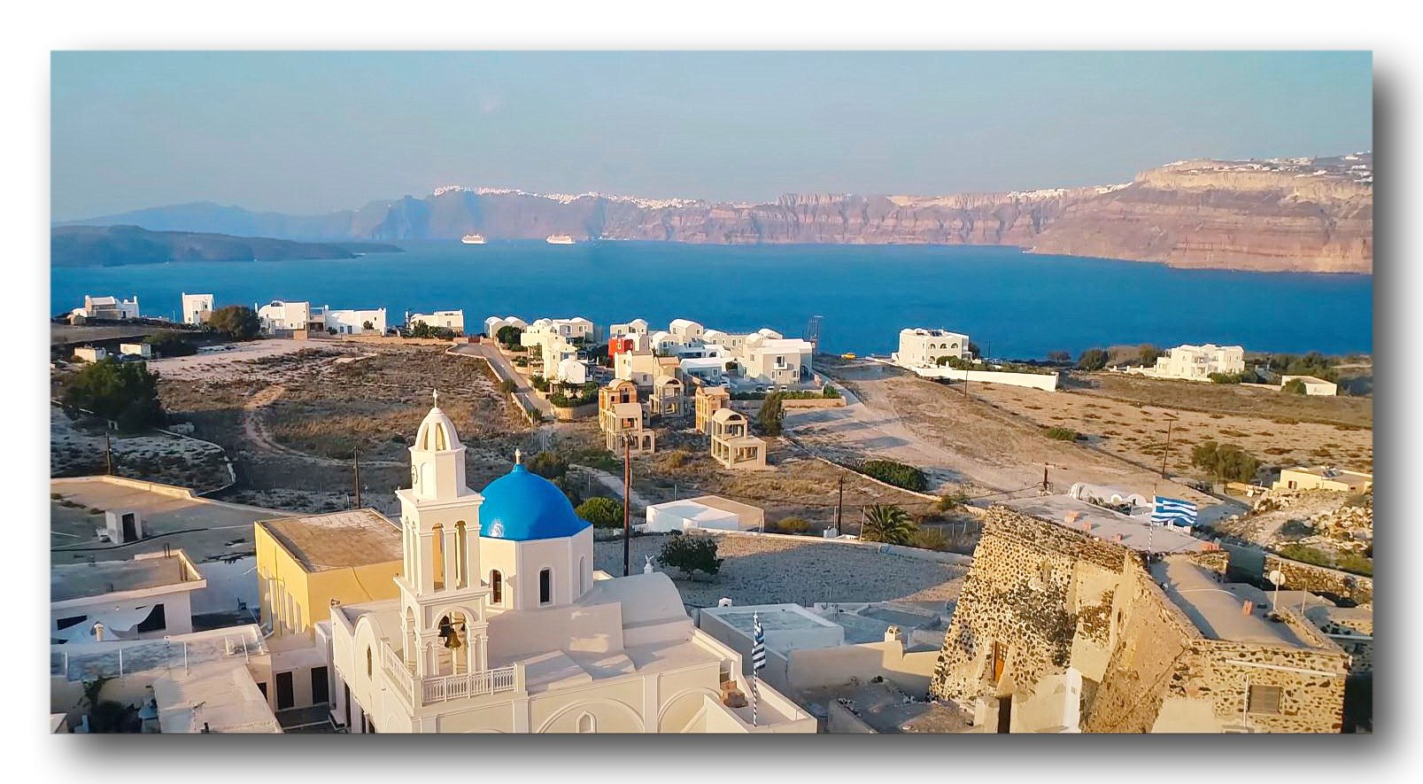 santorini in june caldera daytime view
