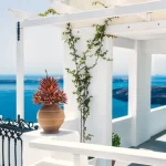 santorini in october caldera warm light
