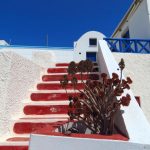 santorini in august caldera summer view