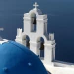 santorini in july caldera summer view