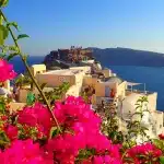 santorini sunset caldera panoramic view