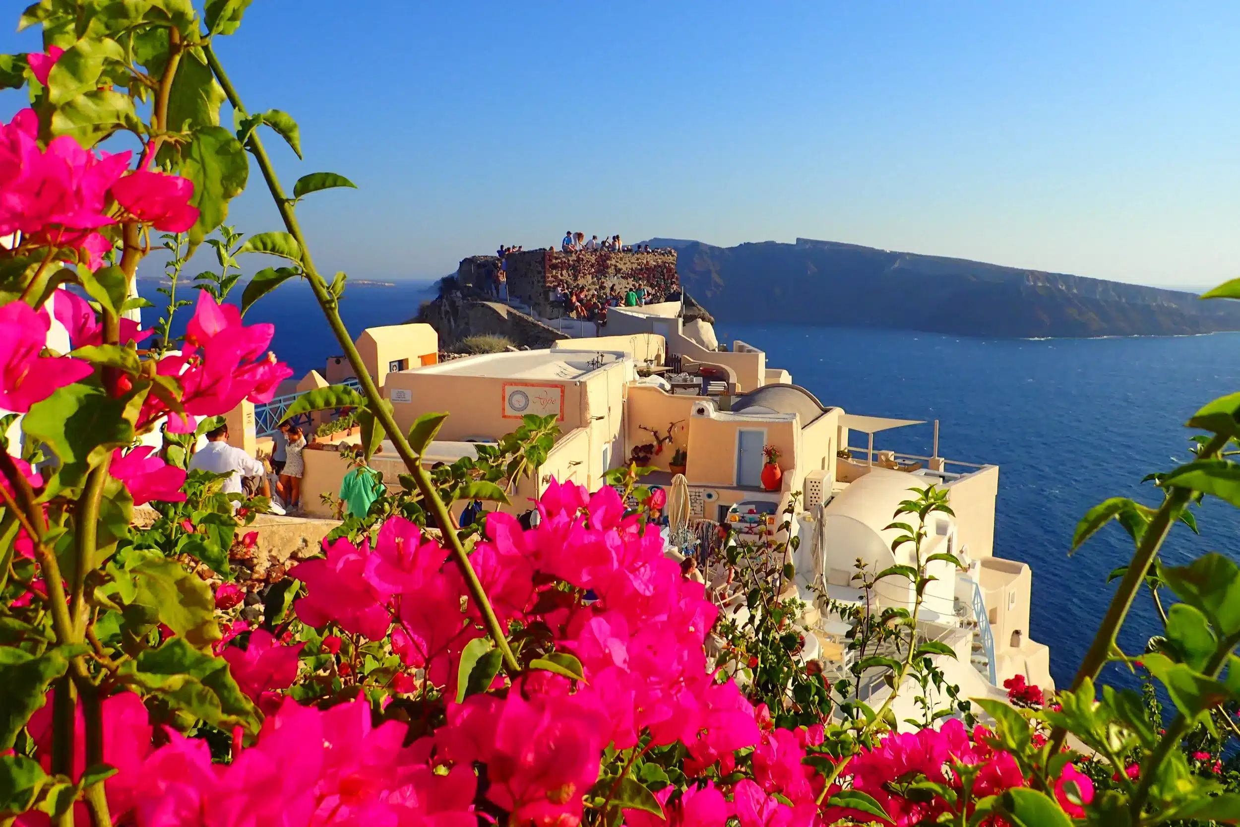 santorini sunset caldera panoramic view