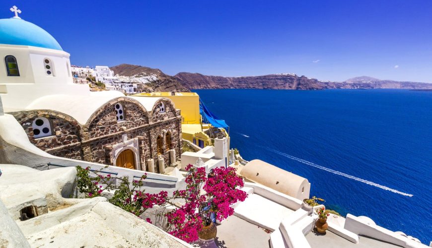 santorini in may caldera daytime view