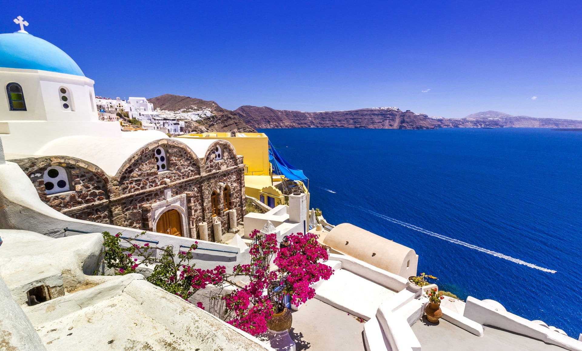 santorini in may caldera daytime view